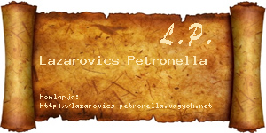 Lazarovics Petronella névjegykártya
